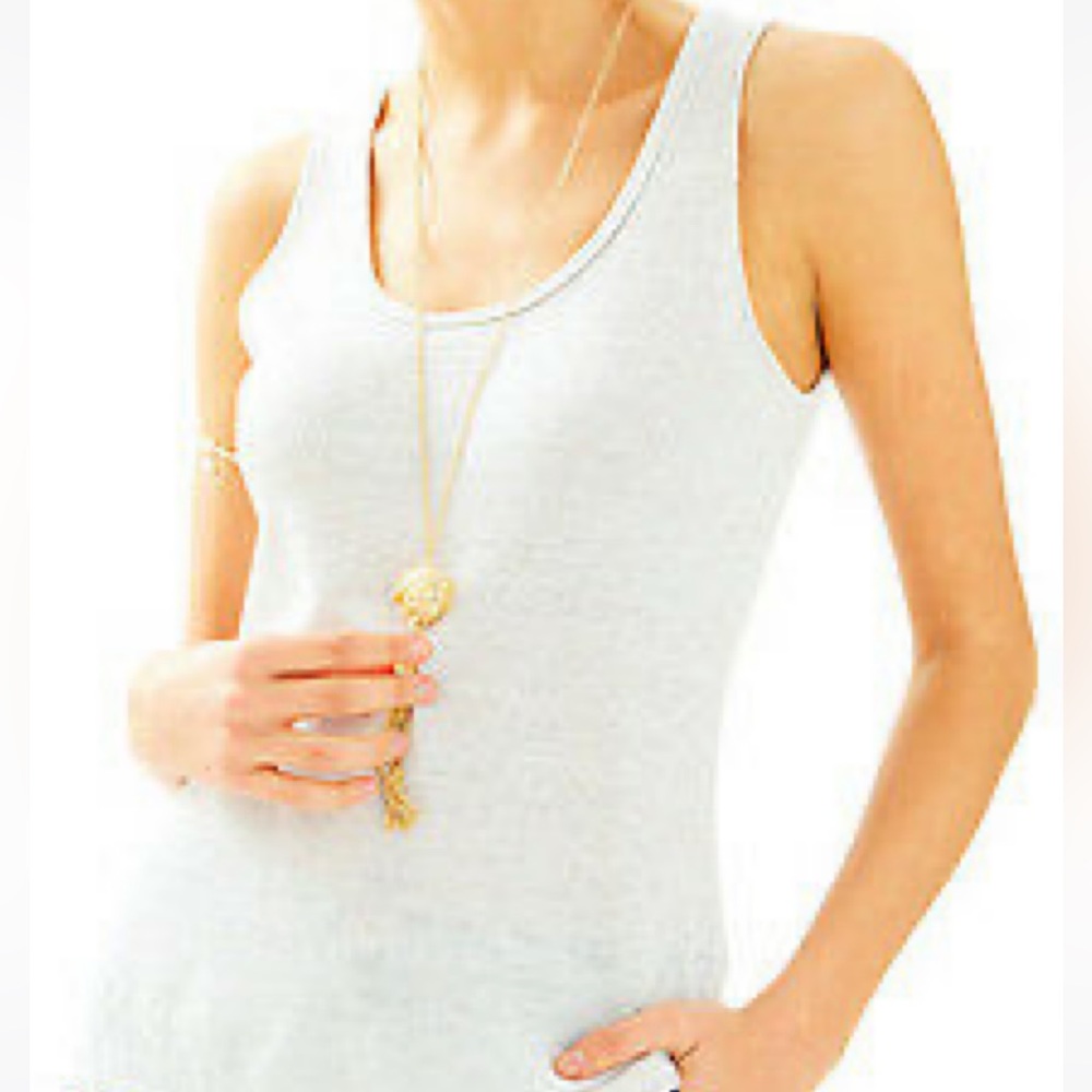 Lilly Pulitzer Silver Metallic Tank Top